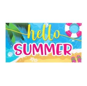 11" Waterproof Sign: Hello Summer Beach