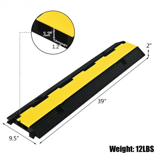 2 Channel Rubber Floor Cable Protectors Traffic Speed Bump