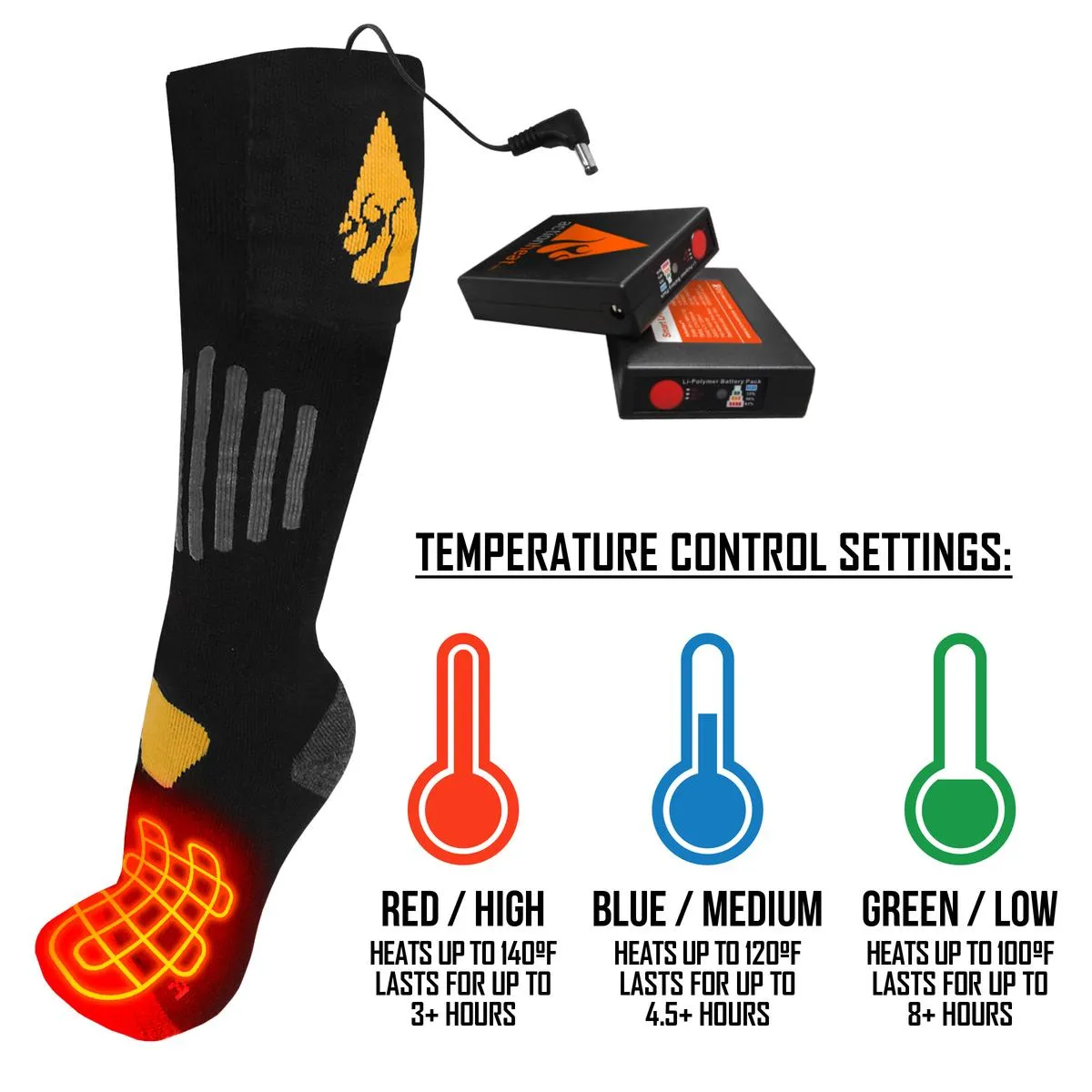 ActionHeat 3V Cotton Rechargeable Battery Heated Socks 1.0