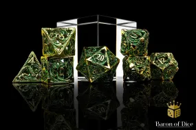 Ancient Dragon Treasure Metal RPG Dice Set - 7 Pieces