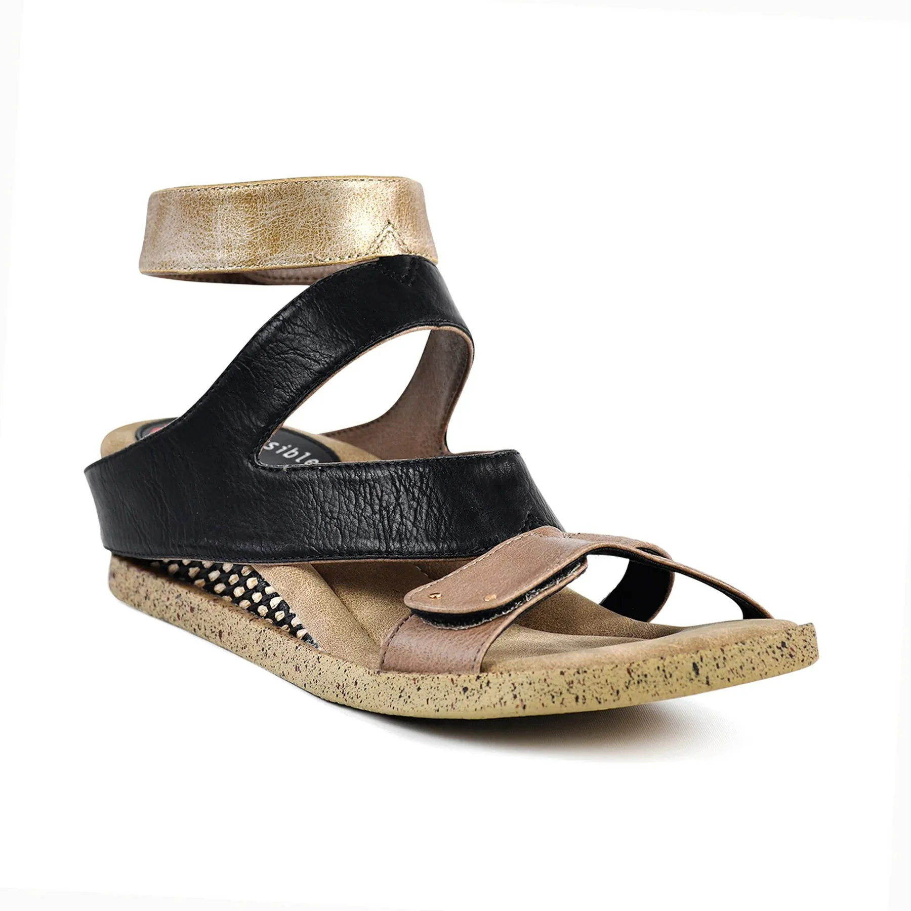 Ankle Strap Cross Toe Four Way Reversible Sandals