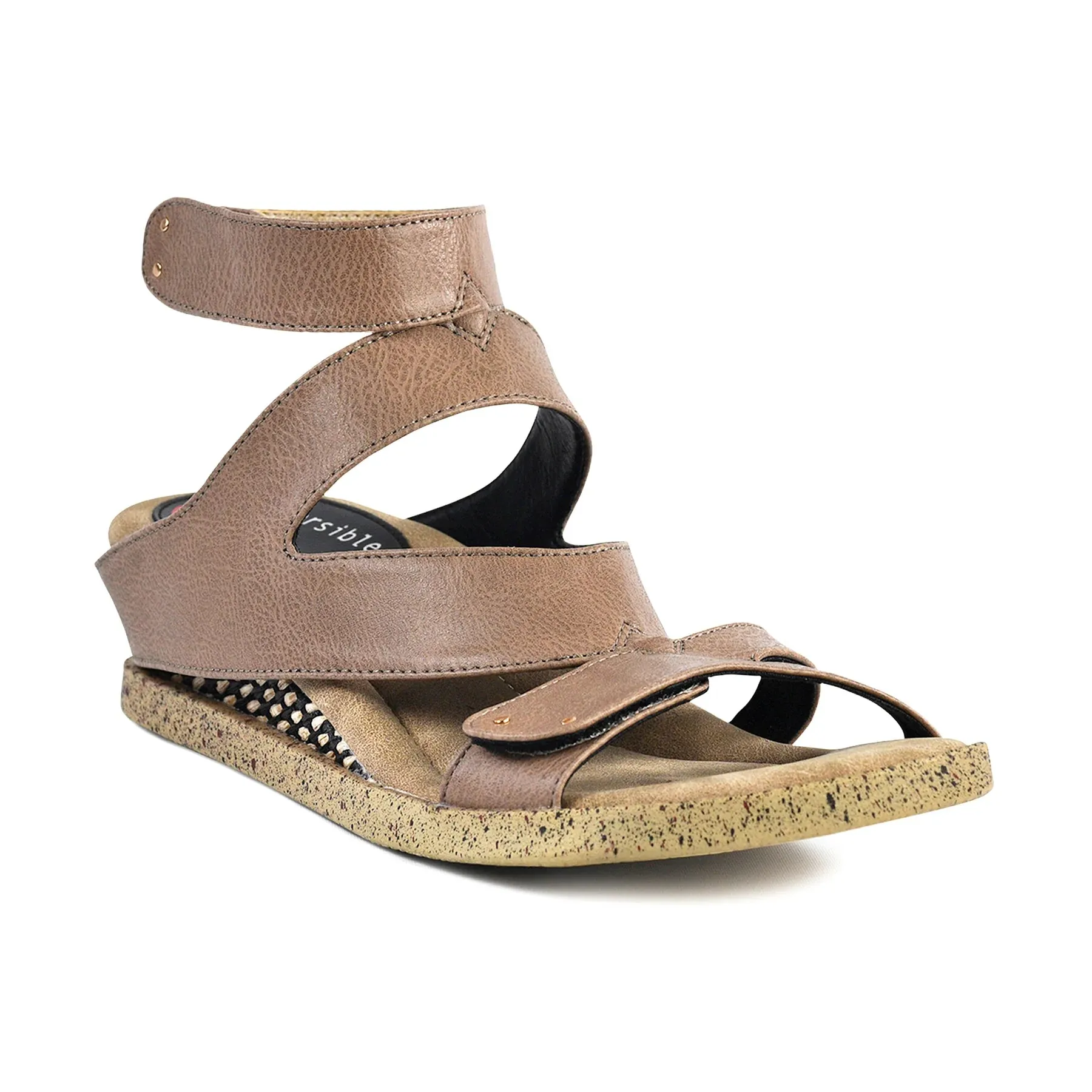 Ankle Strap Cross Toe Four Way Reversible Sandals