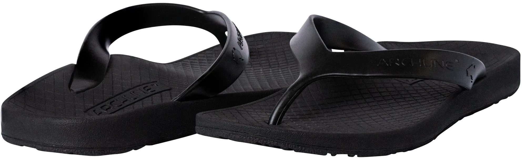 Archline Balance Orthotic Thongs - Black/Black