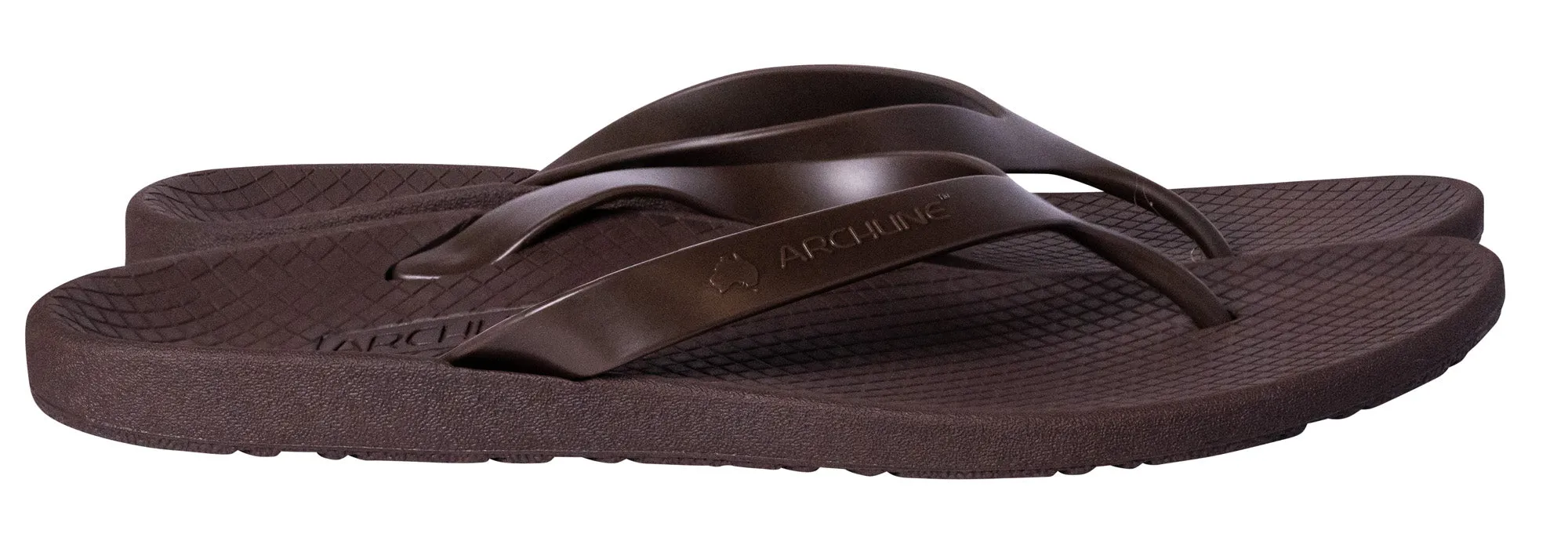 Archline Balance Orthotic Thongs - Brown/Brown