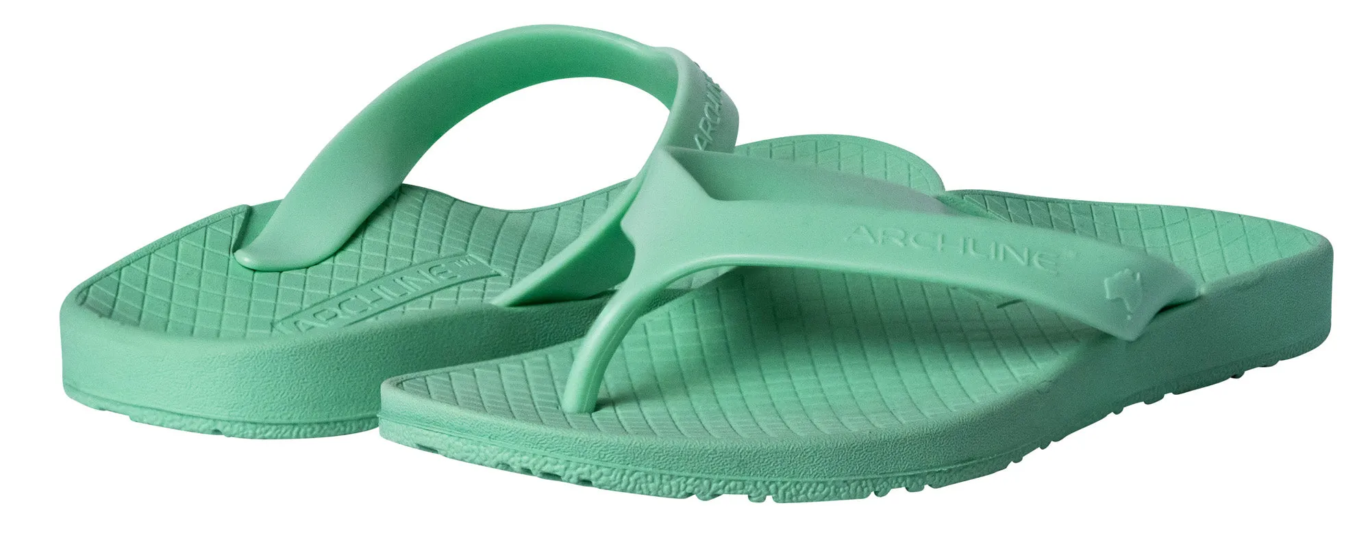 Archline Balance Orthotic Thongs - Dew Green