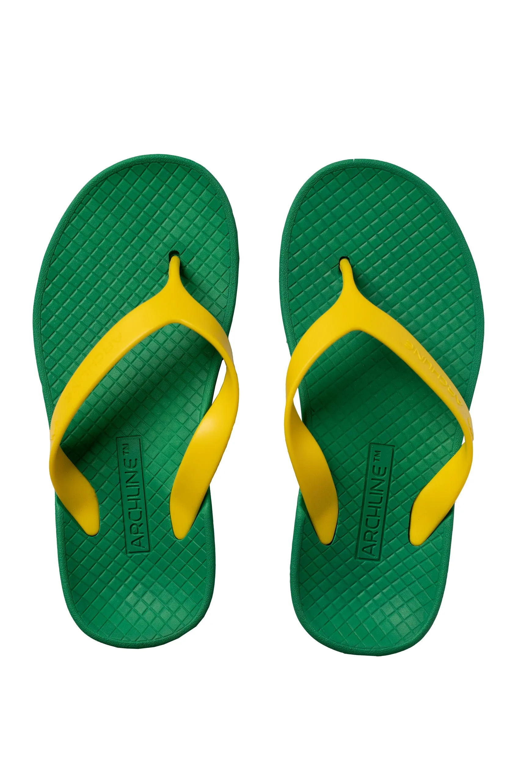 Archline Balance Orthotic Thongs - Green/Gold