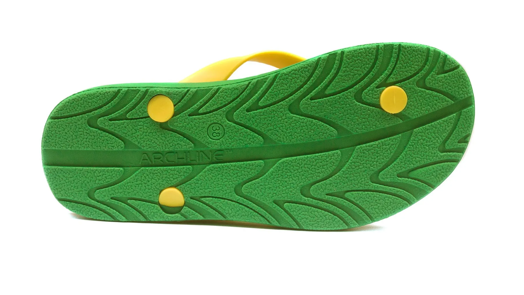 Archline Balance Orthotic Thongs - Green/Gold