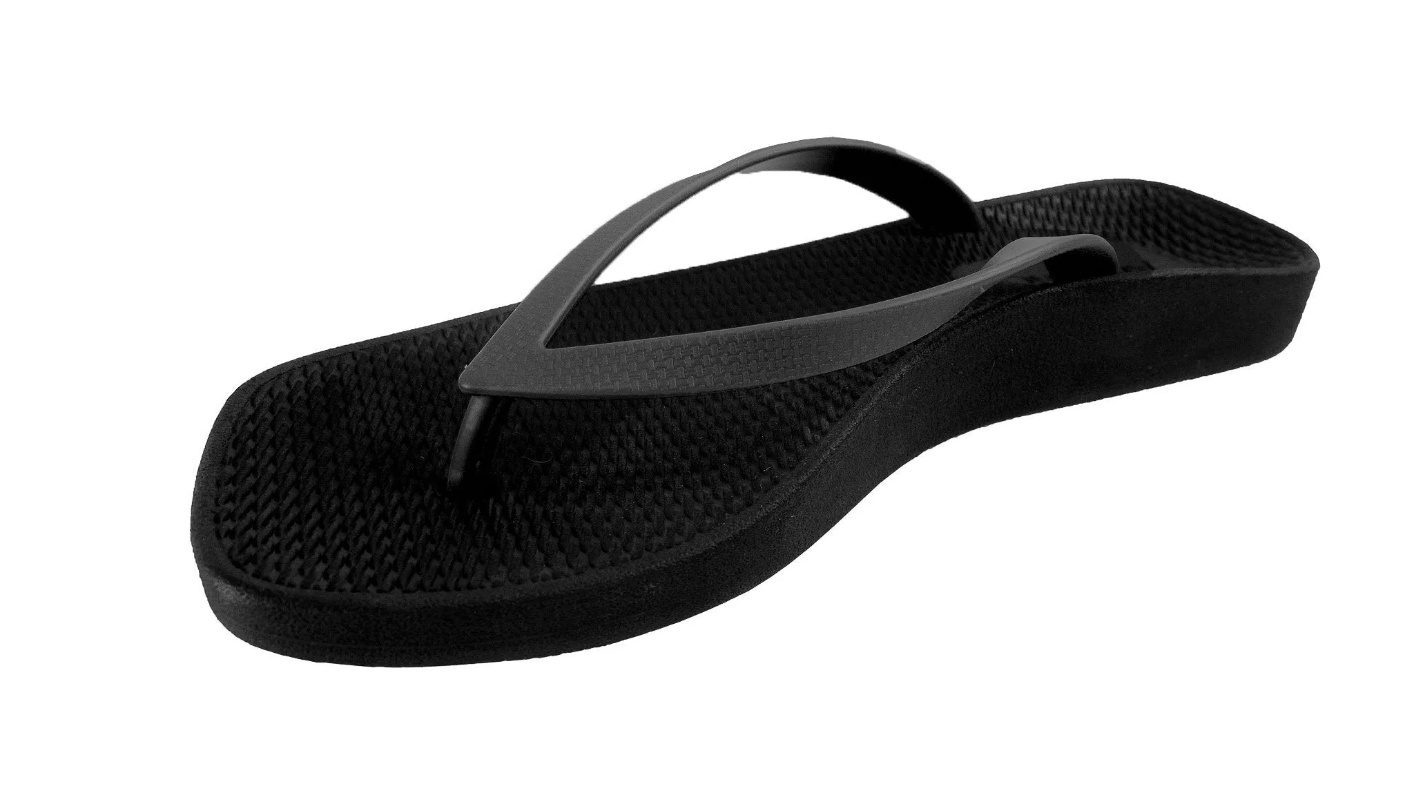 Archline Breeze Orthotic Thongs – Black/Black