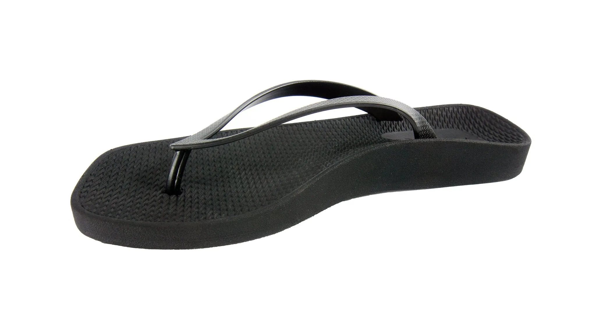 Archline Breeze Orthotic Thongs – Black/Black