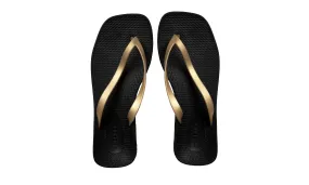 Archline Breeze Orthotic Thongs – Black/Gold