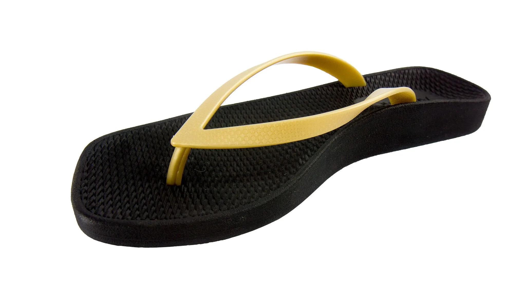 Archline Breeze Orthotic Thongs – Black/Gold