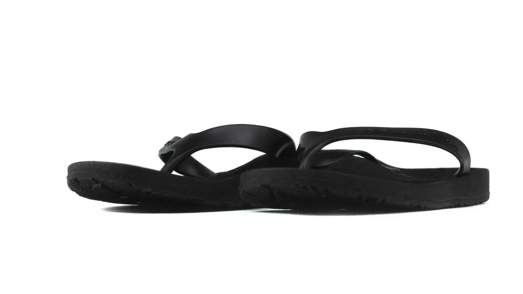 Archline Kids Orthotic Thongs – Black/Black