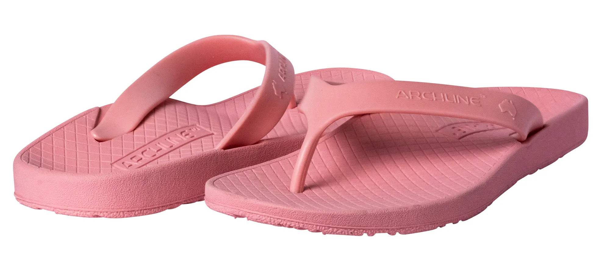 Archline Kids Orthotic Thongs – Coral Pink