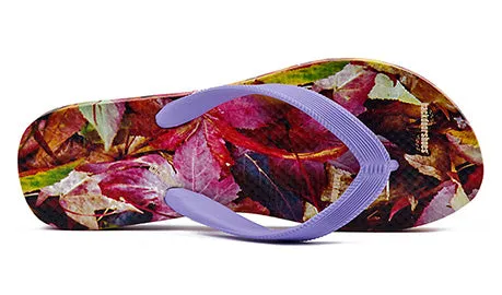 Autumn Leaves Beach Flip Flops