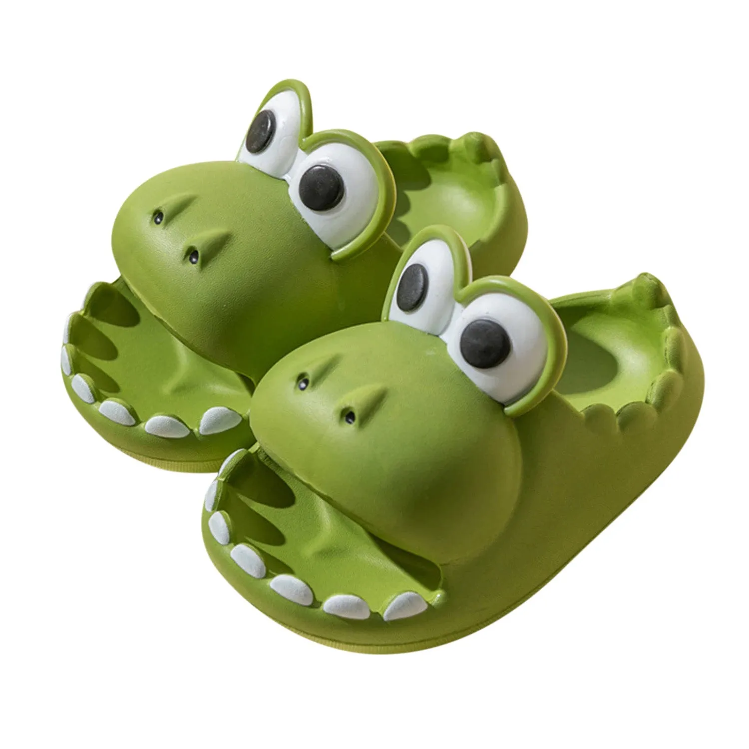 Baby Moo Crocodile Beach Slippers 3D Cartoon Sliders - Green