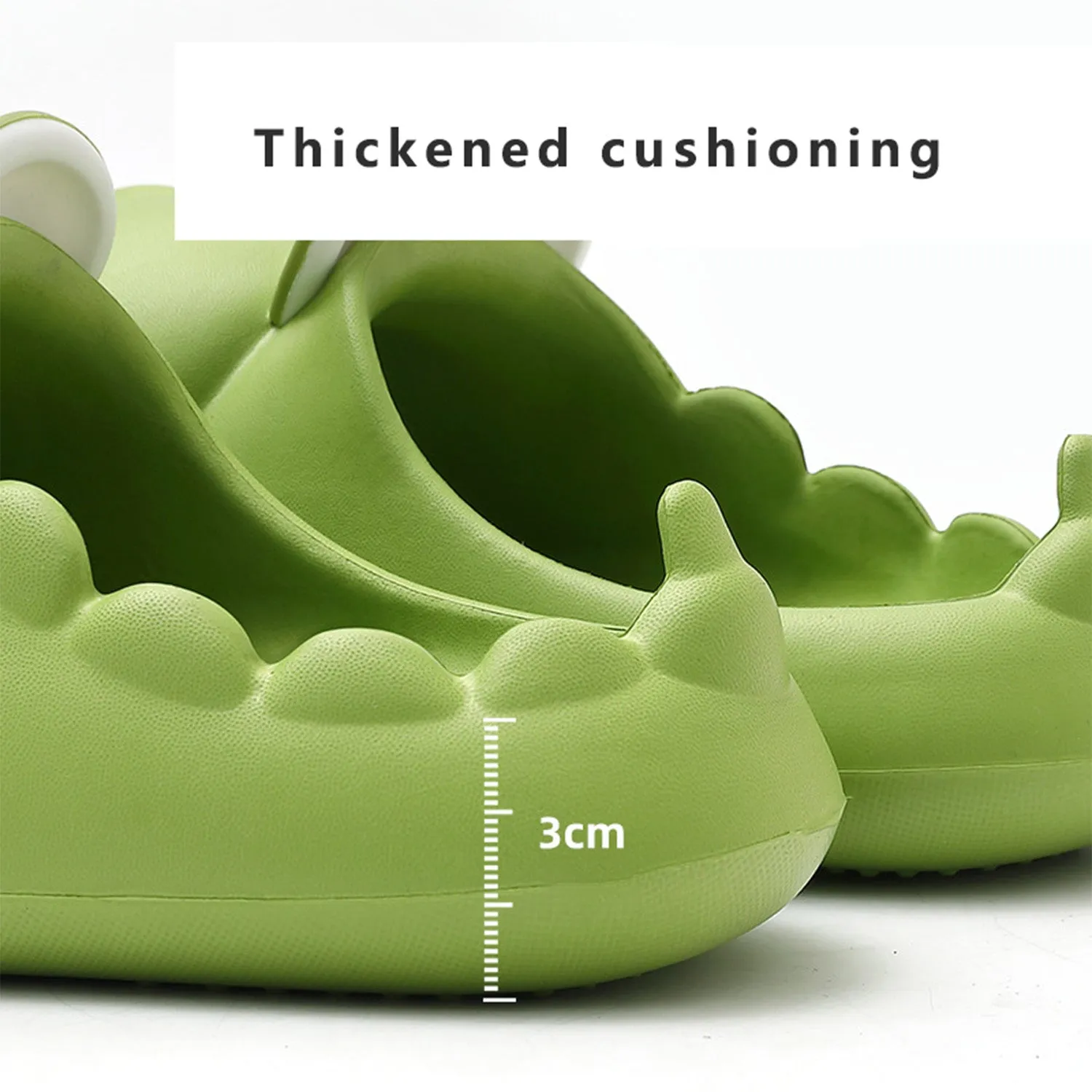 Baby Moo Crocodile Beach Slippers 3D Cartoon Sliders - Green