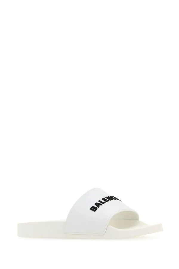 BALENCIAGA | White rubber Pool slippers