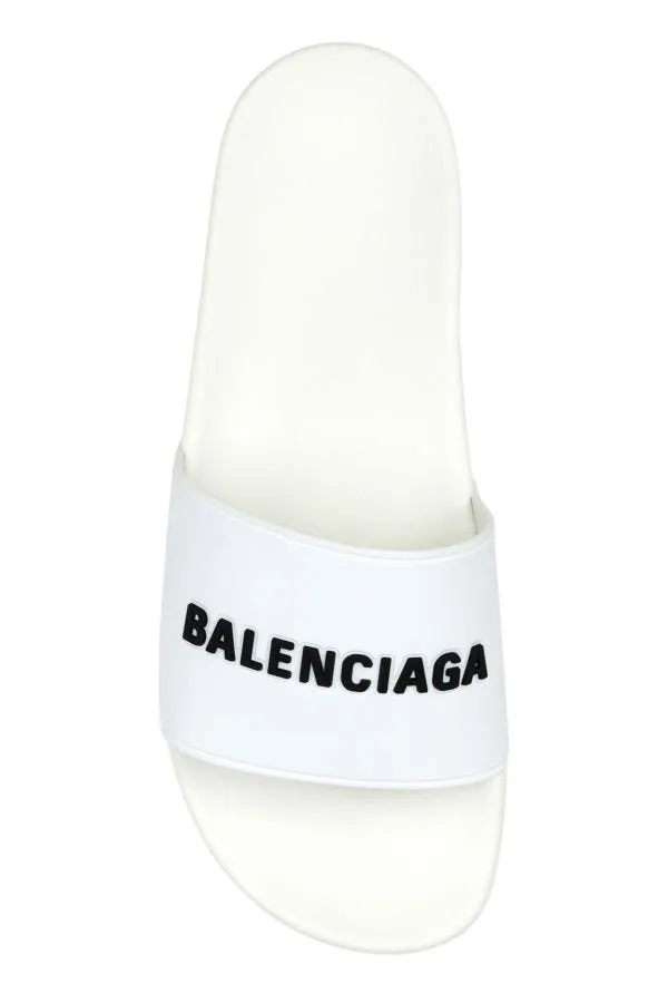 BALENCIAGA | White rubber Pool slippers