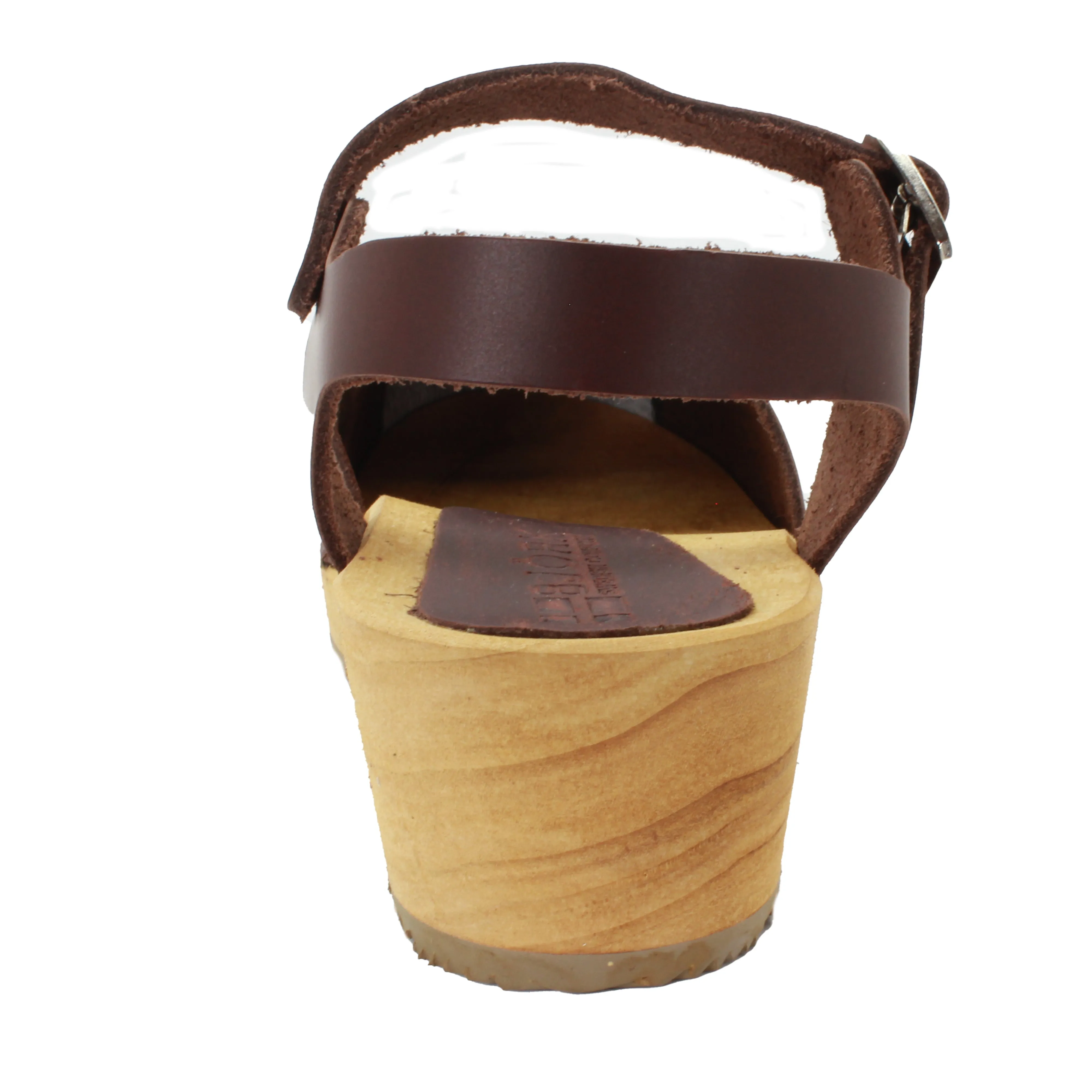 BJORK Gerda Leather Closed-Toe Wooden Clog Sandals