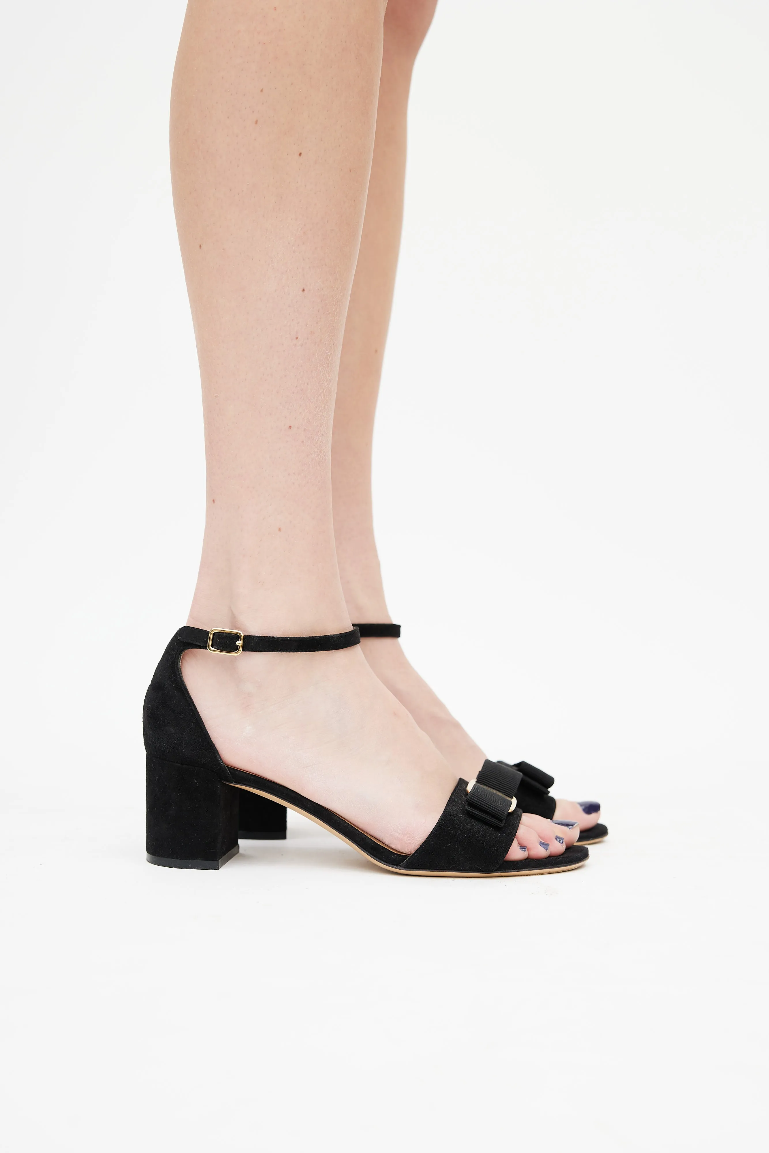 Black Suede Gavina Sandal