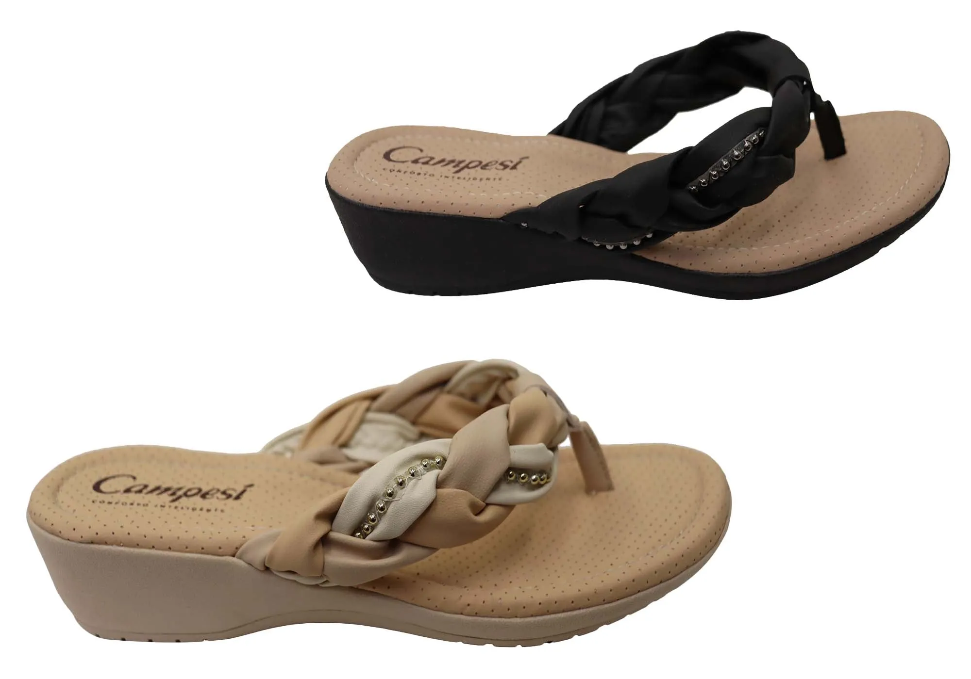 Campesi Caitlin Womens Comfortable Thongs Sandals Made In Brazil