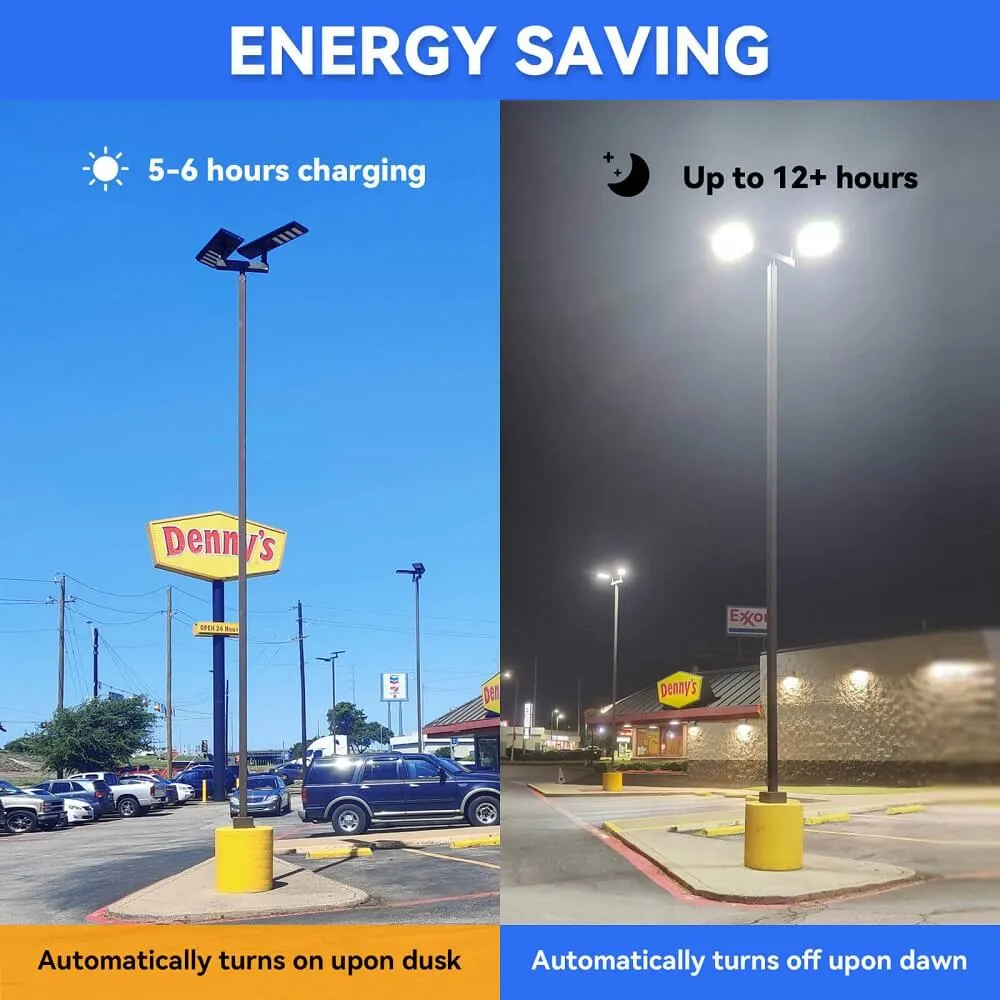 Commerical Solar Power LED Parking Lot Light - 2 Years Warranty