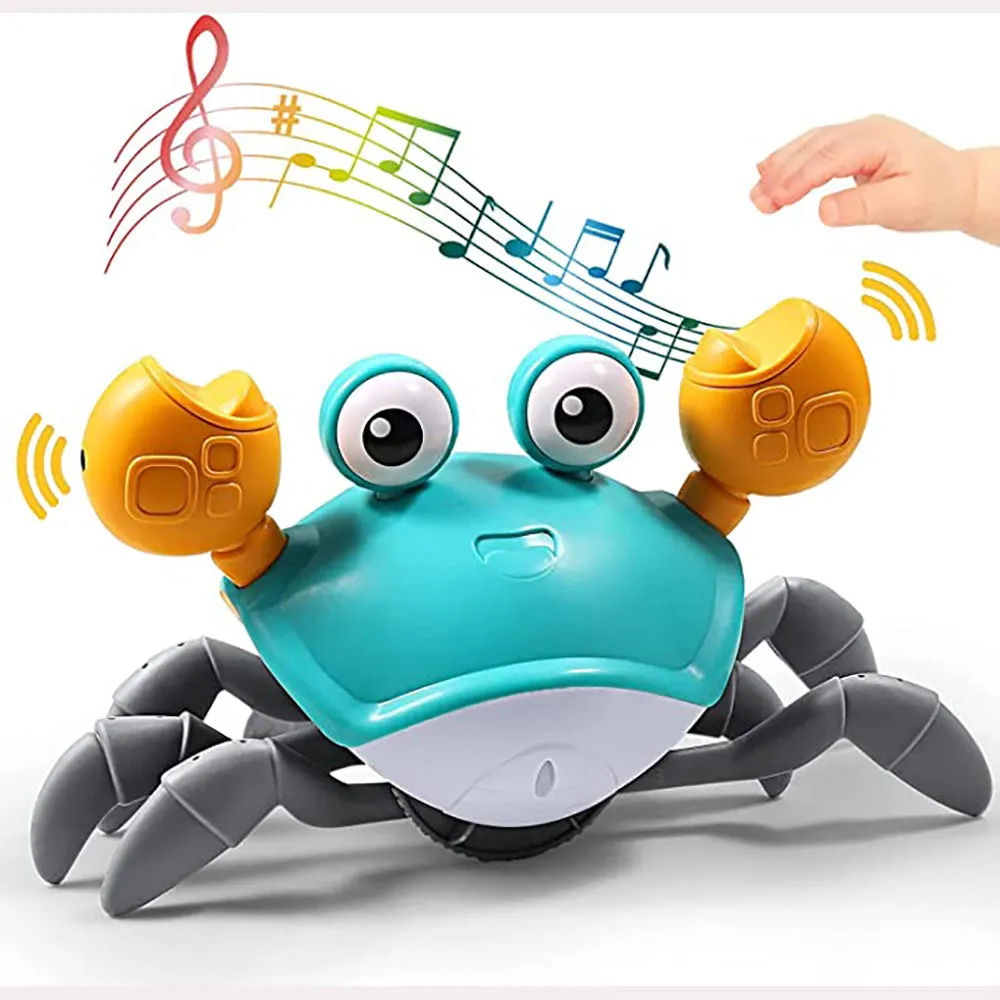 Crawling Crab Sensory Toy with Music and LED Light-USB Rechargeable