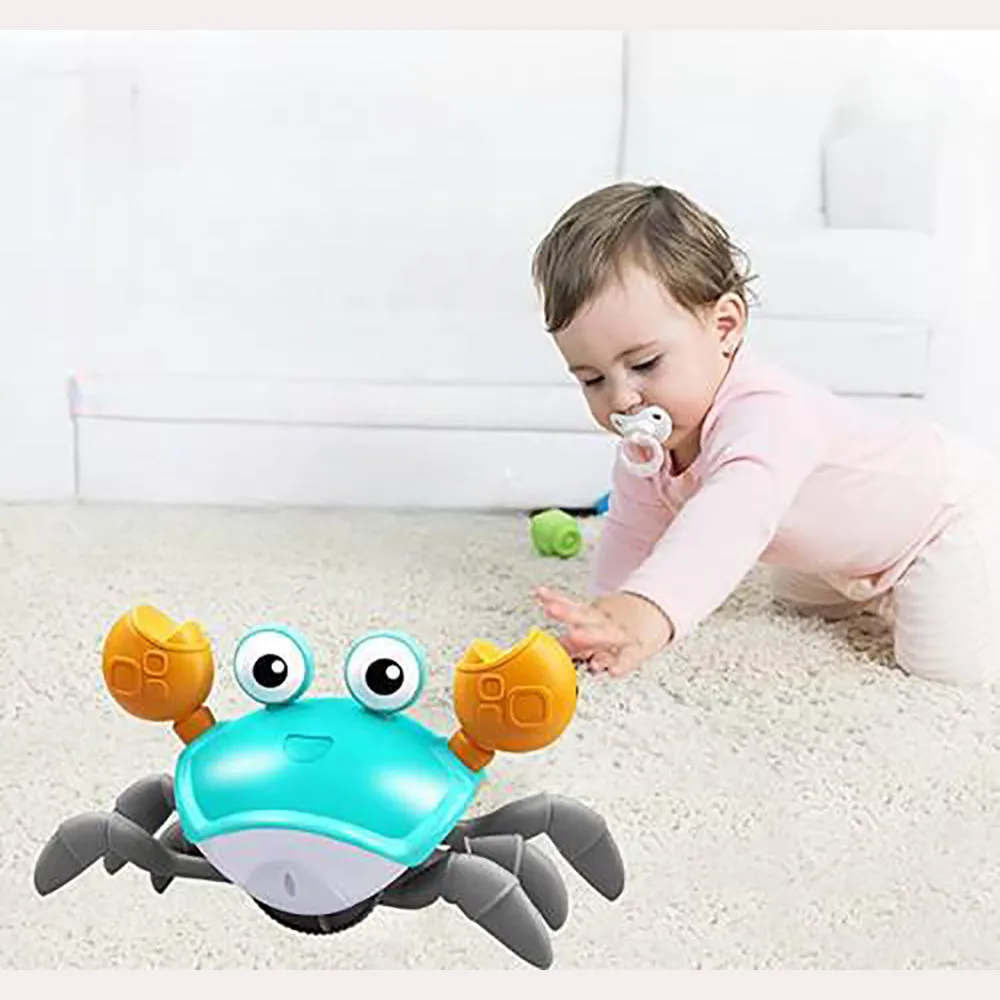 Crawling Crab Sensory Toy with Music and LED Light-USB Rechargeable