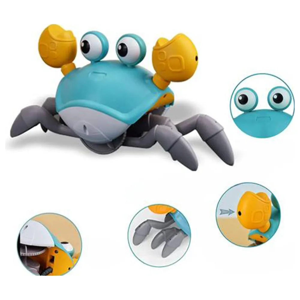 Crawling Crab Sensory Toy with Music and LED Light-USB Rechargeable