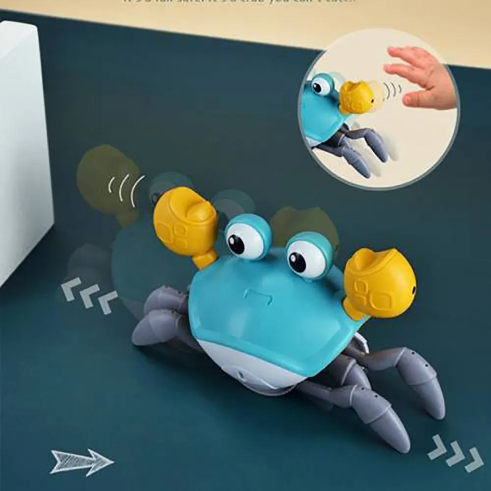 Crawling Crab Sensory Toy with Music and LED Light-USB Rechargeable