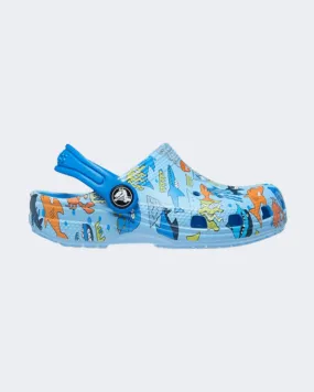 Crocs Classic Pool Party Clog Kids Lifestyle Slippers Blue/Multi 207846-4Tb