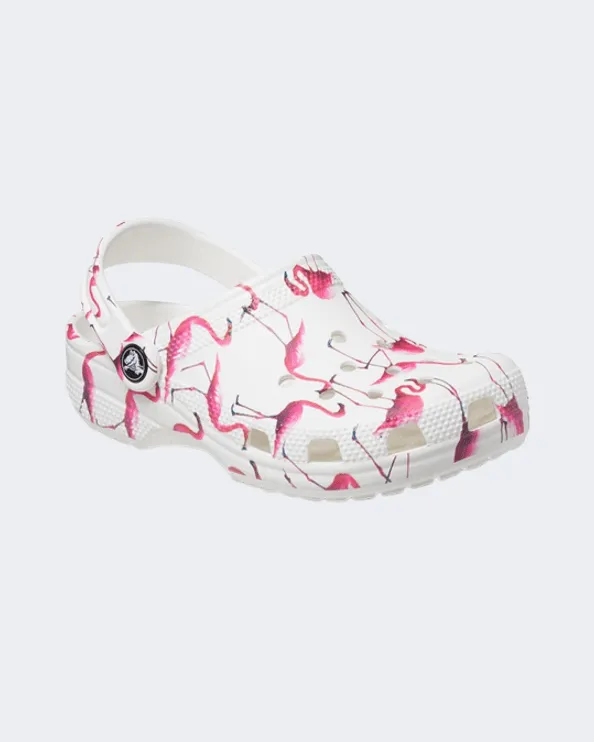 Crocs Classic Pool Party Clog Kids Lifestyle Slippers White/Pink 207826-1Cw