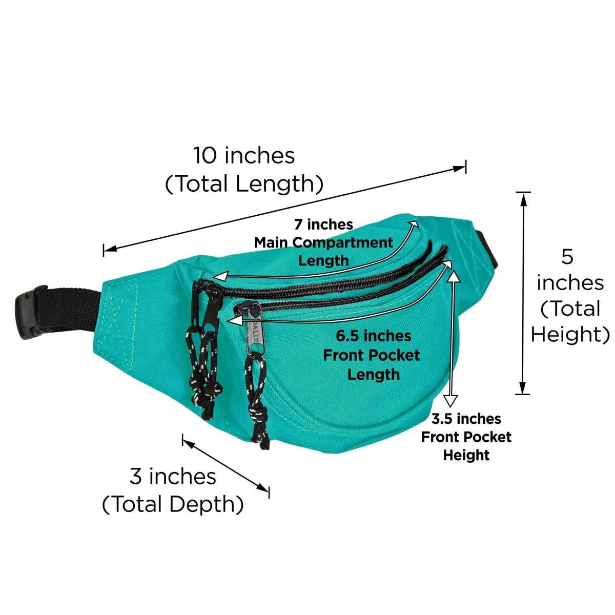 Dalix Small Fanny Pack Waist Pouch Travel Belt (24"-31")