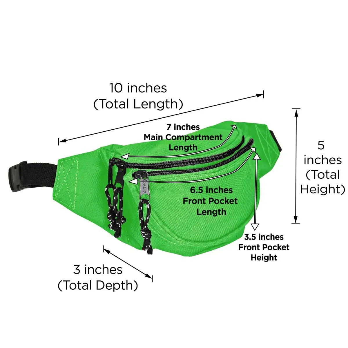 Dalix Small Fanny Pack Waist Pouch Travel Belt (24"-31")