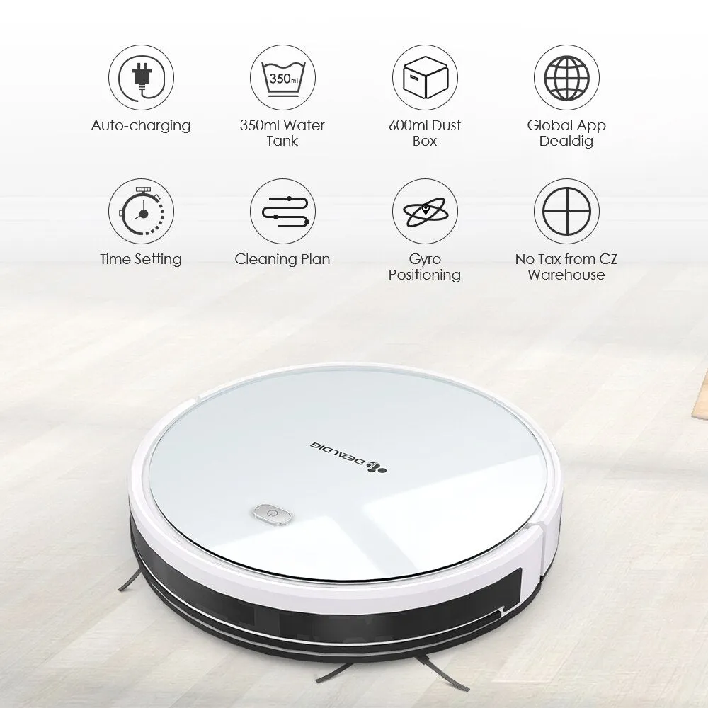 DEALDIG Robvacuum 8 Robot Vacuum Cleaner with WiFi Connectivity Work for Alexa App Remote Control Gyroscope Navigation Robot