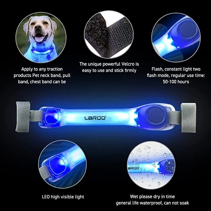 Dog Lights with Nylon Stickers for Night Walking Glowing Accessories for Collar Leash Harness