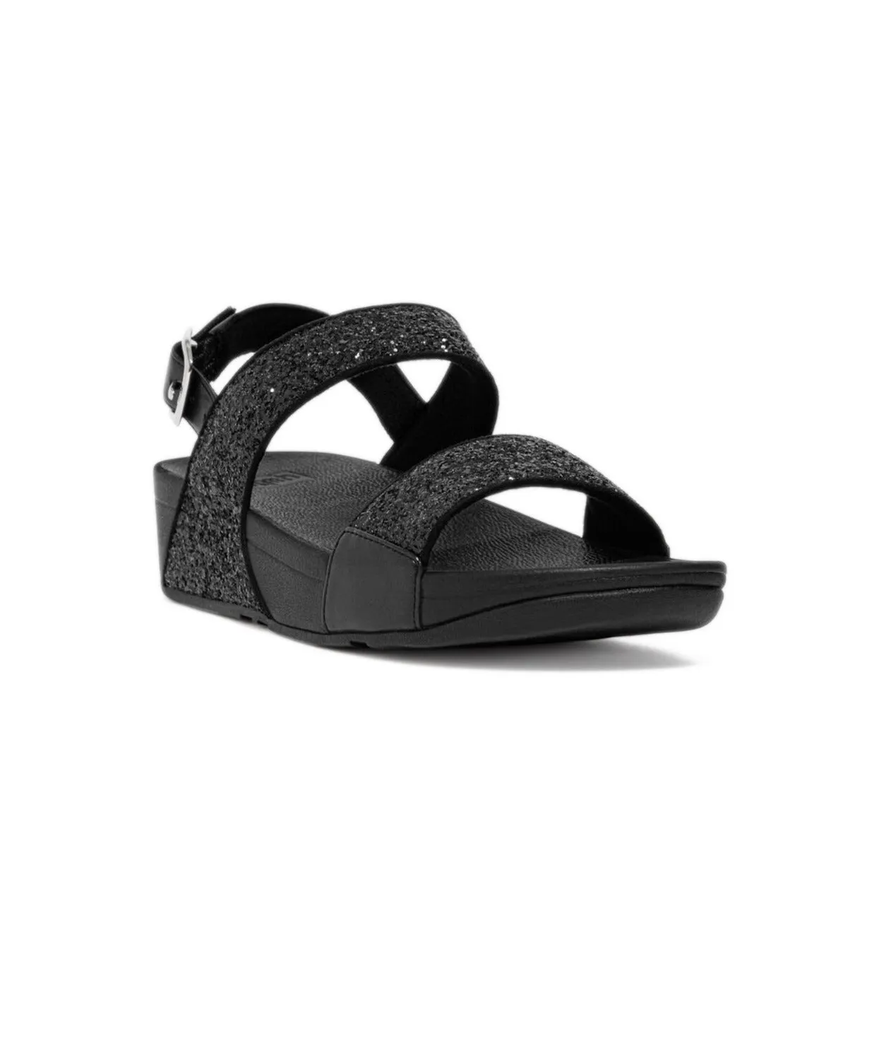 FitFlop Lulu Glitter Back-Strap Black Sandal