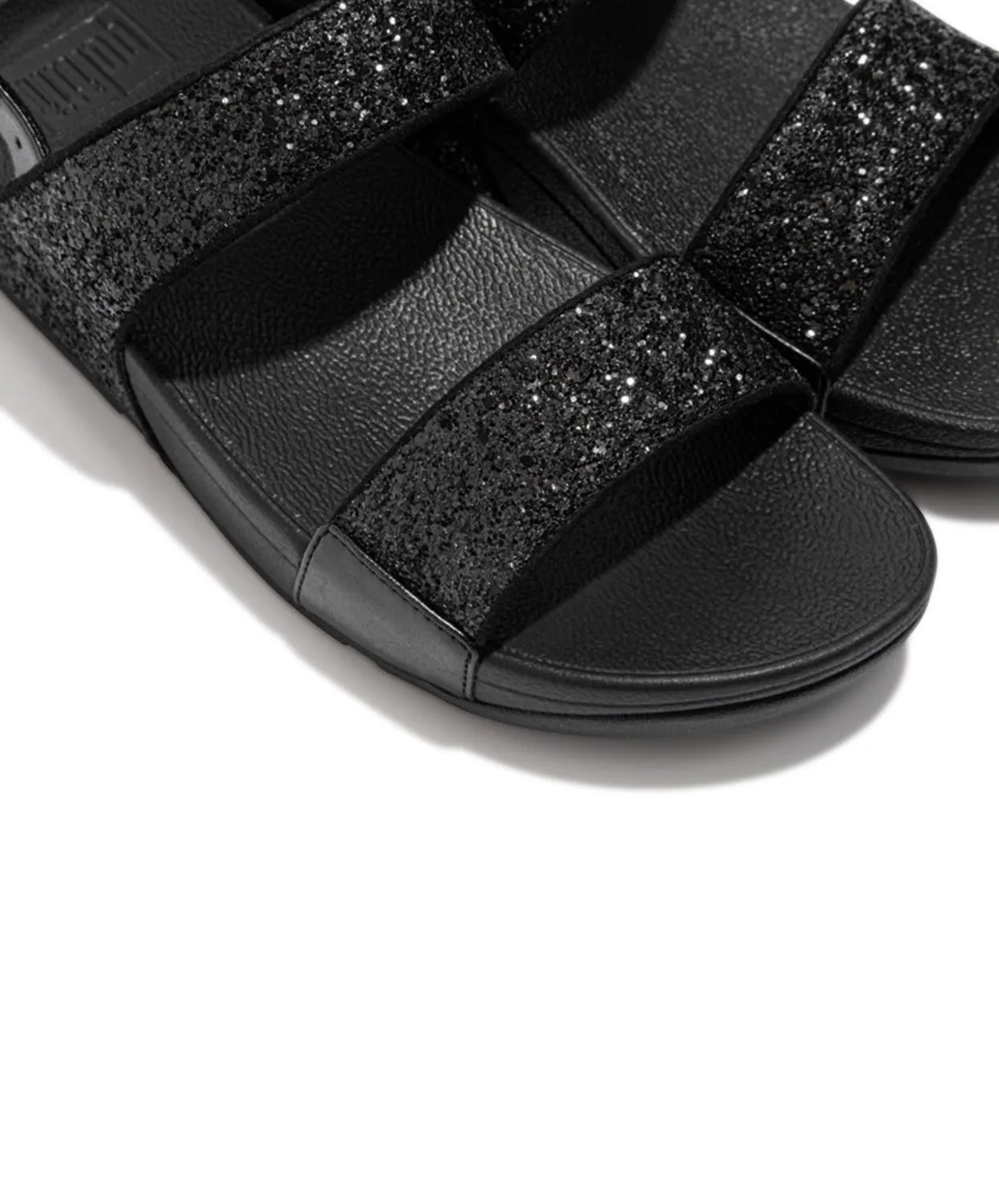 FitFlop Lulu Glitter Back-Strap Black Sandal