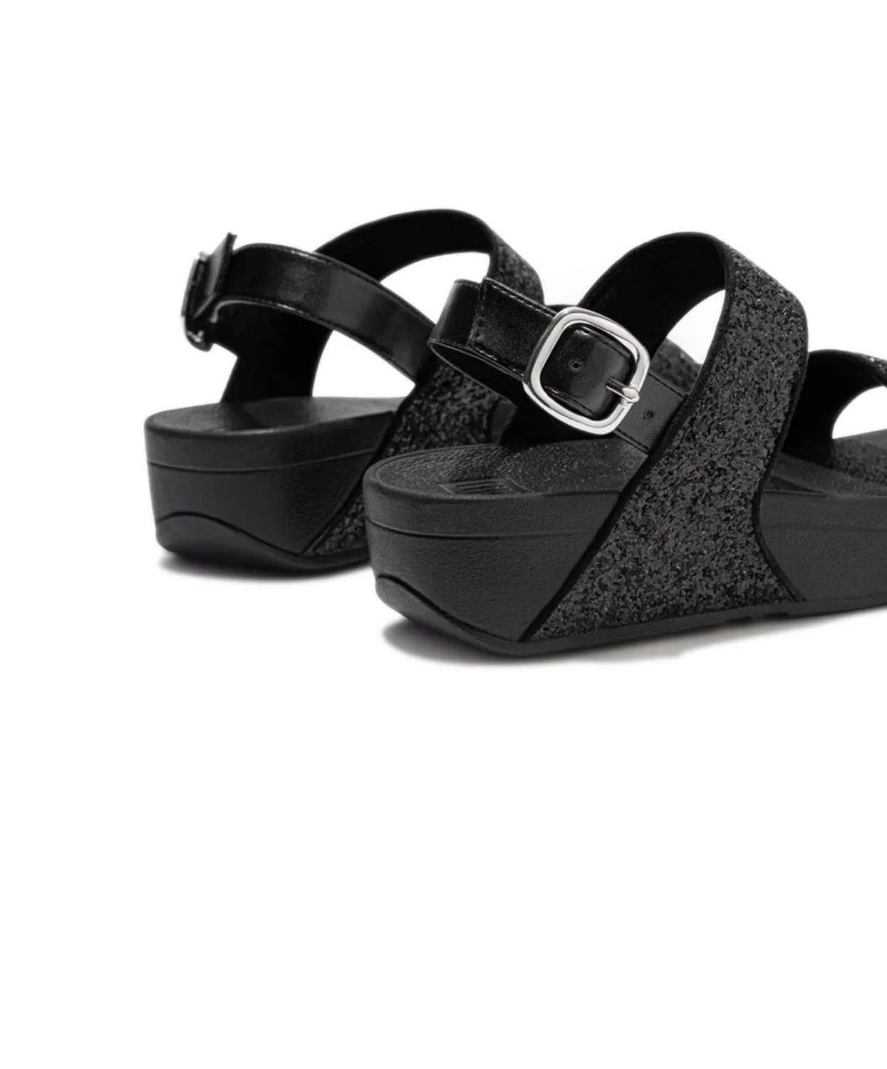 FitFlop Lulu Glitter Back-Strap Black Sandal