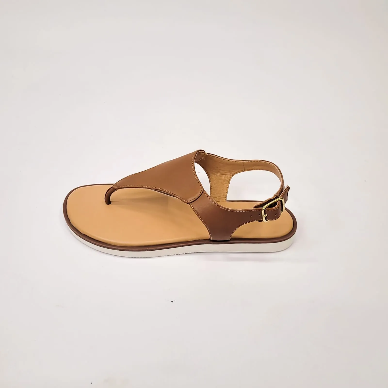 Gia leather tan toe thong sandal