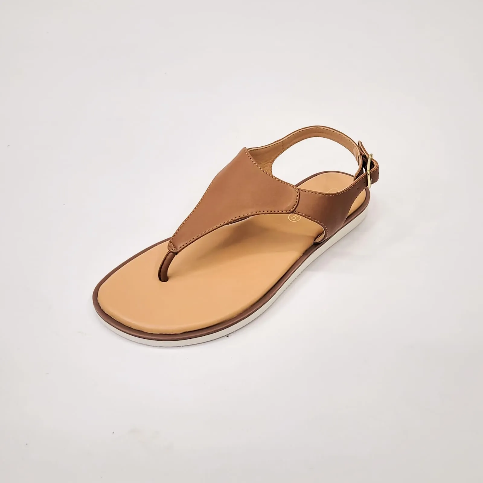 Gia leather tan toe thong sandal