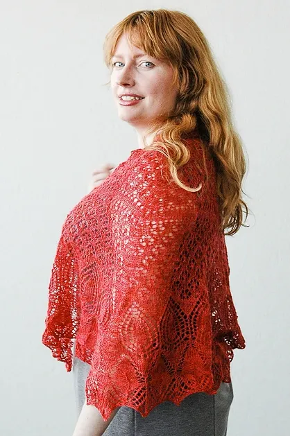 Girl with the Rose Red Slippers shawl pattern