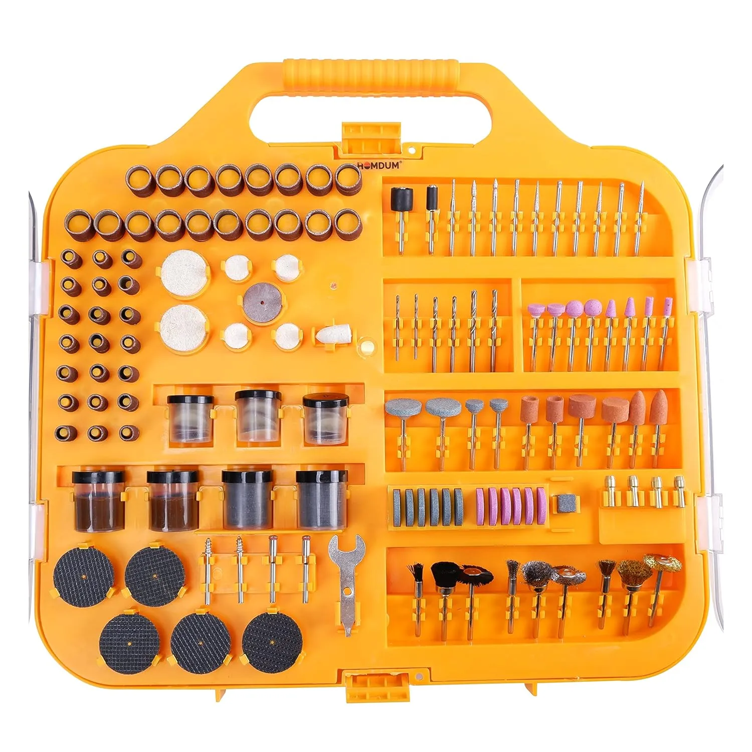 Homdum 249 Pc Rotary Tool Accessories Set Electric Mini Drill Attachment Kit For Drilling Engraving Cutting Grinding Sanding Polishing Buffing pack of 249 pieces