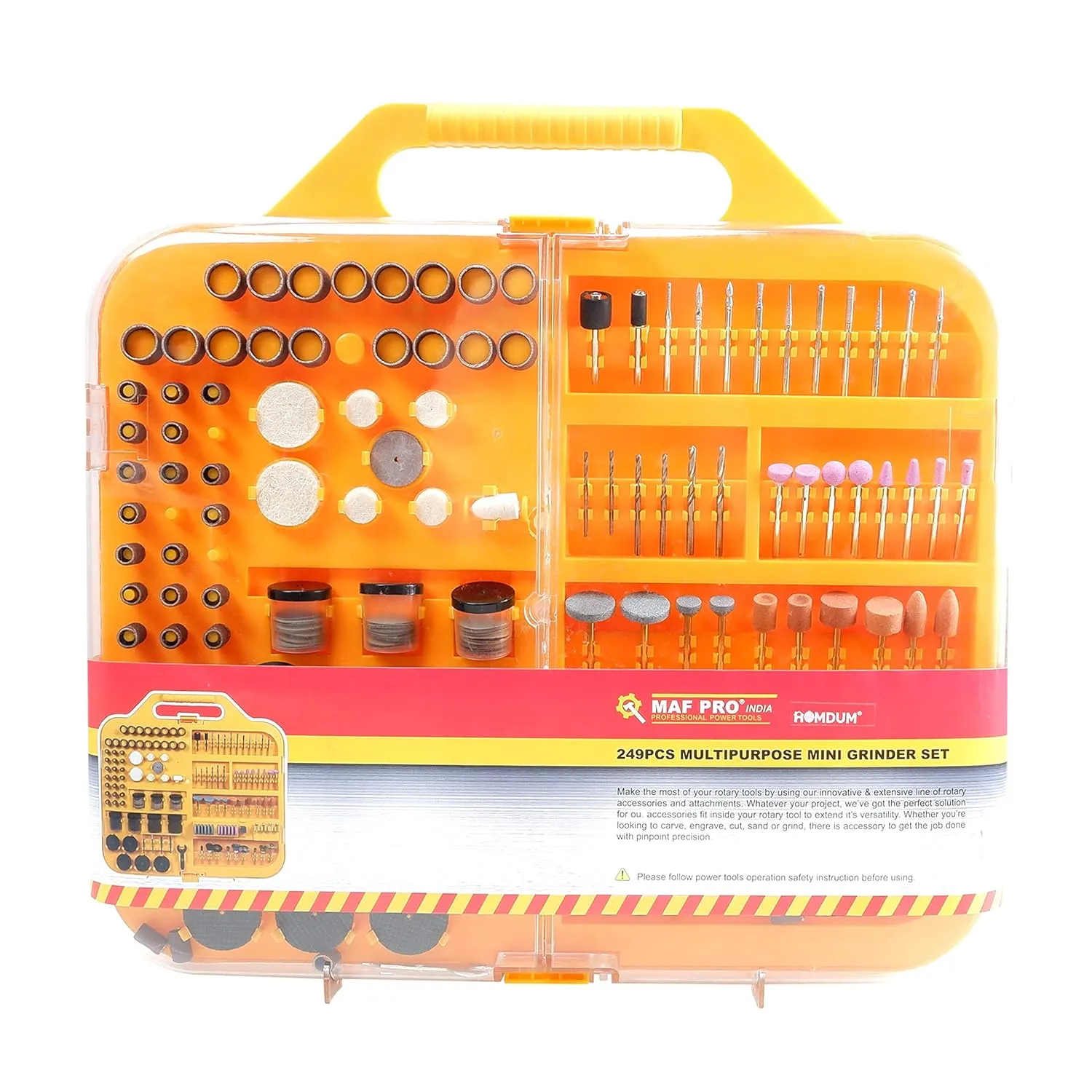 Homdum 249 Pc Rotary Tool Accessories Set Electric Mini Drill Attachment Kit For Drilling Engraving Cutting Grinding Sanding Polishing Buffing pack of 249 pieces