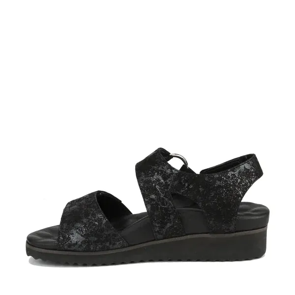 Huntley Black Wedge Sandals