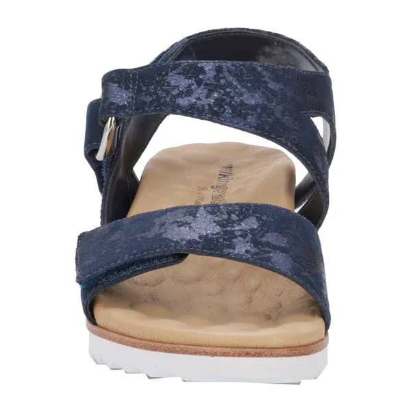 Huntley Navy Wedge Sandals