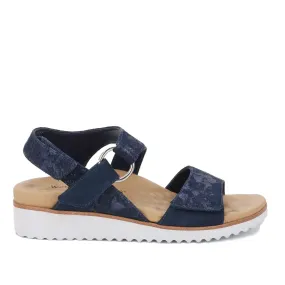 Huntley Navy Wedge Sandals