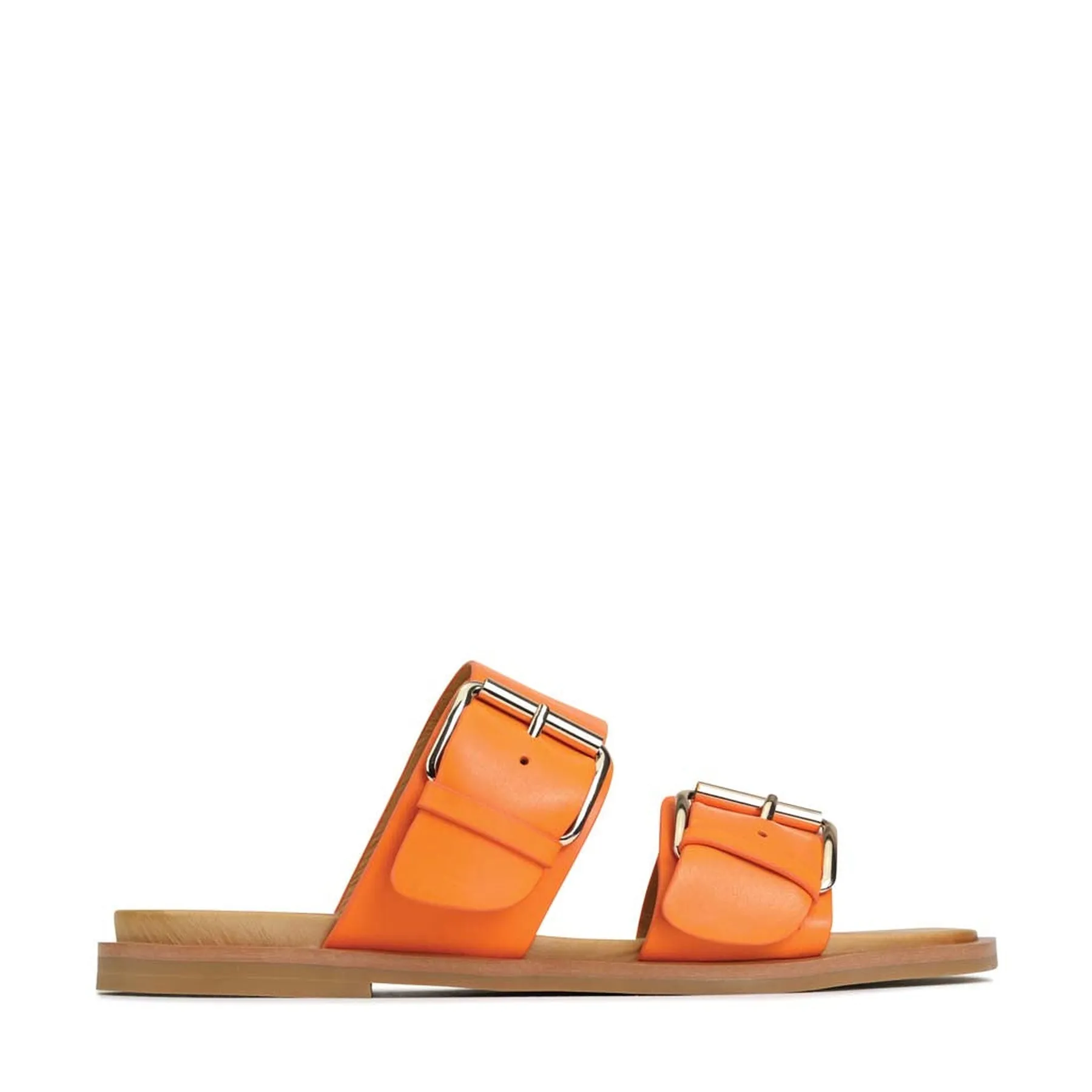 JETT DOUBLE STRAP SLIDE SANDALS LEATHER