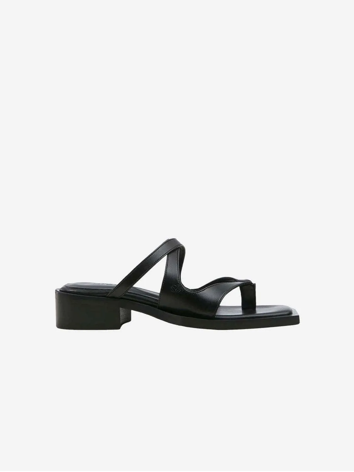 Karel Vegan Apple Leather Mules | Black