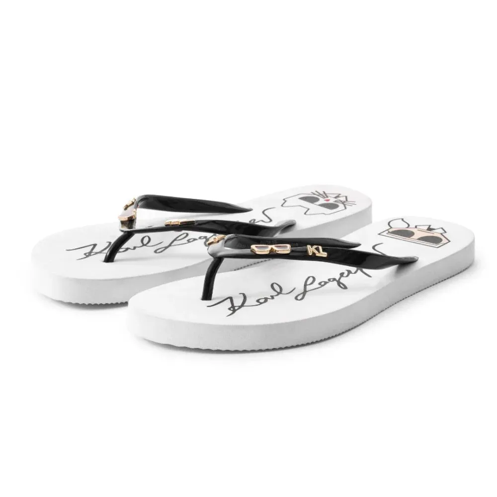 Karl Lagerfeld Paris Flip Flop Black & White Women